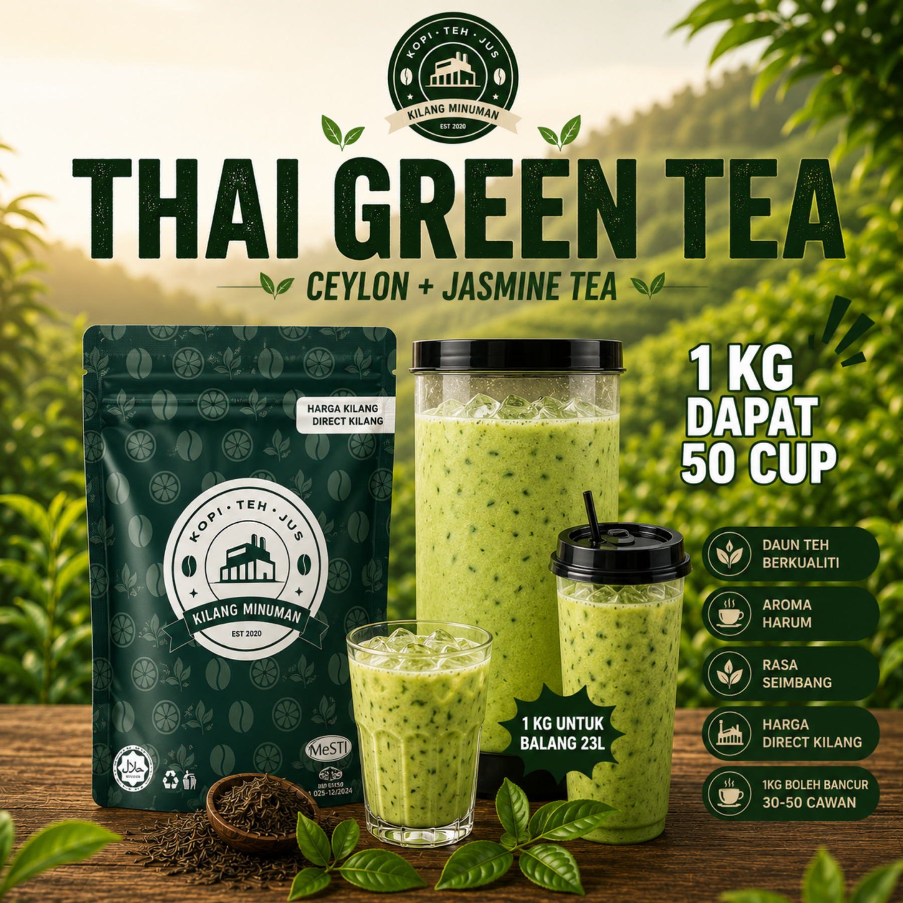 1KG THAI GREEN TEA