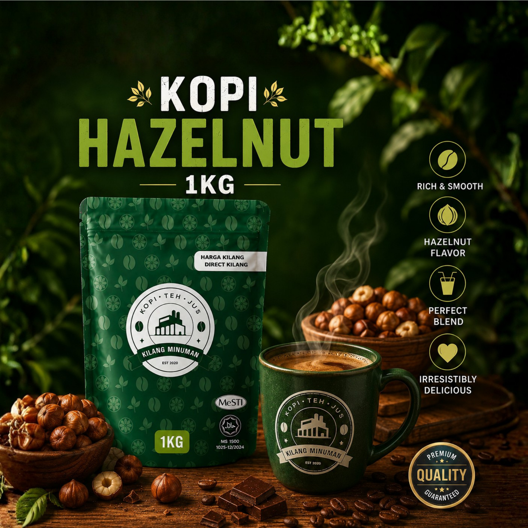 1KG HAZELNUT COFFEE