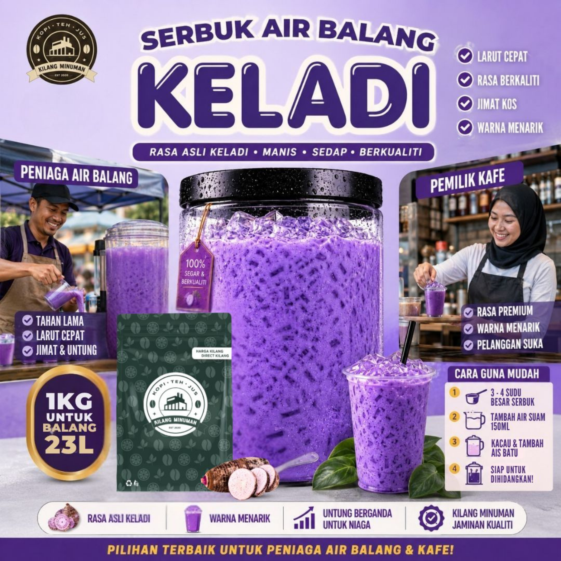 [Dairy] Serbuk Minuman Pelbagai Perisa 1KG BIG PACK
