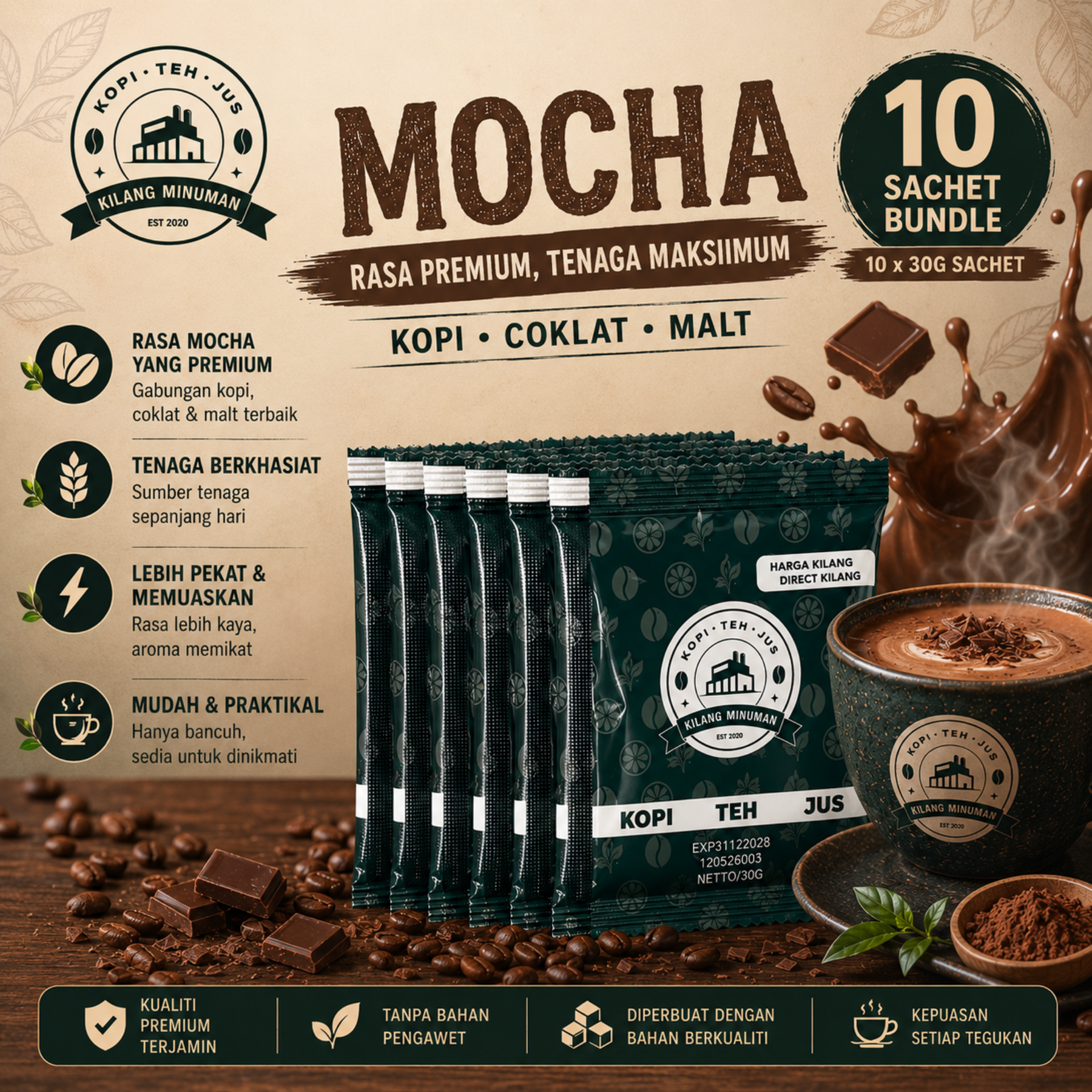 30g KOPI MOCHA - 10 SACHET BUNDLE