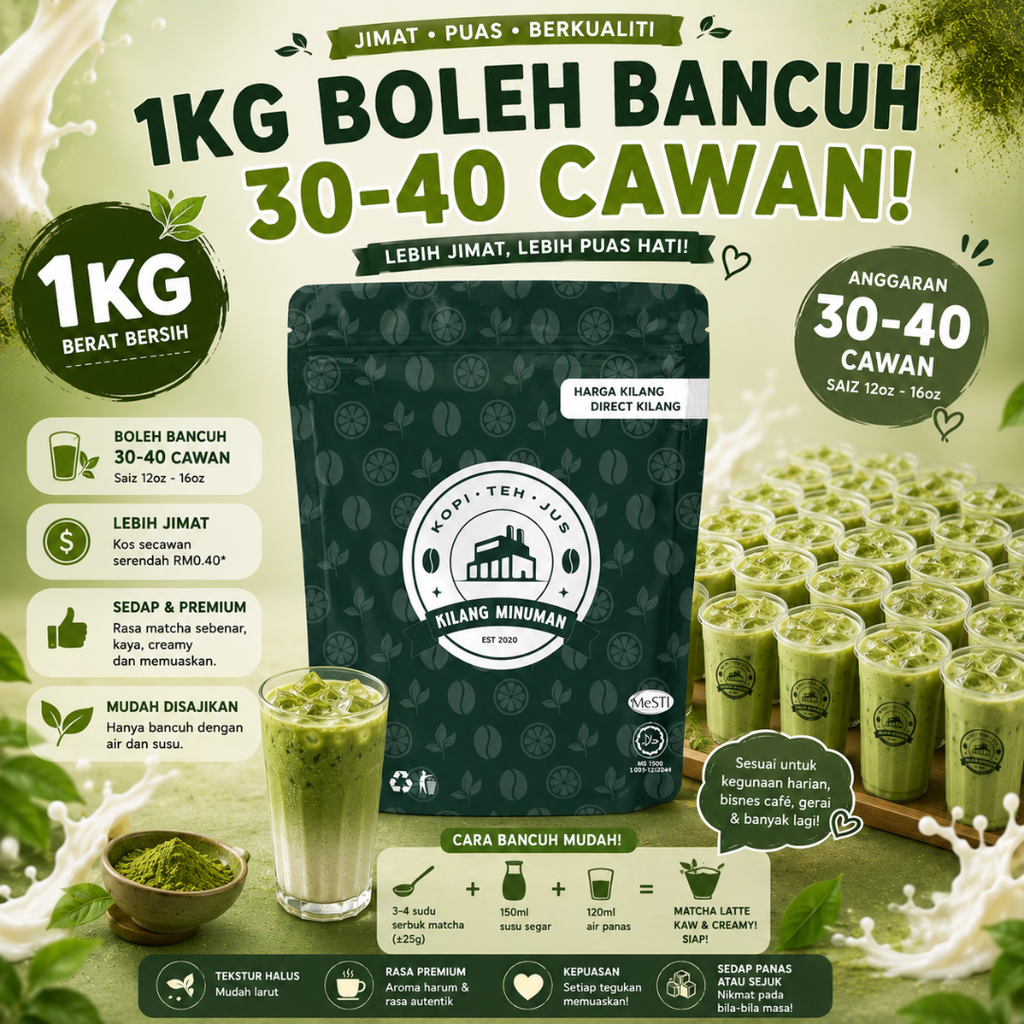 1KG MATCHA LATTE (PREMIUM JAPANESE)