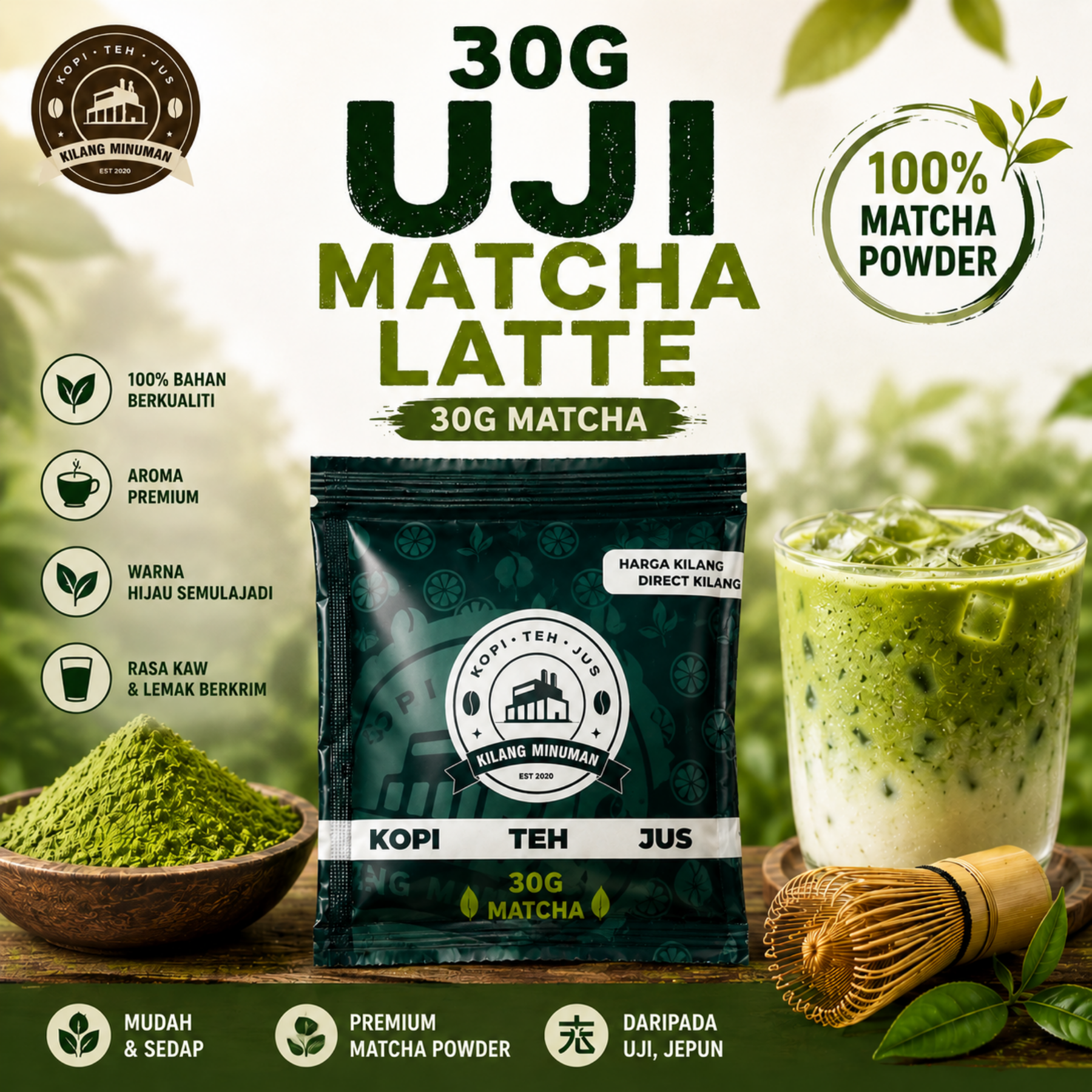 30g UJI MATCHA LATTE (PREMIUM JAPANESE)