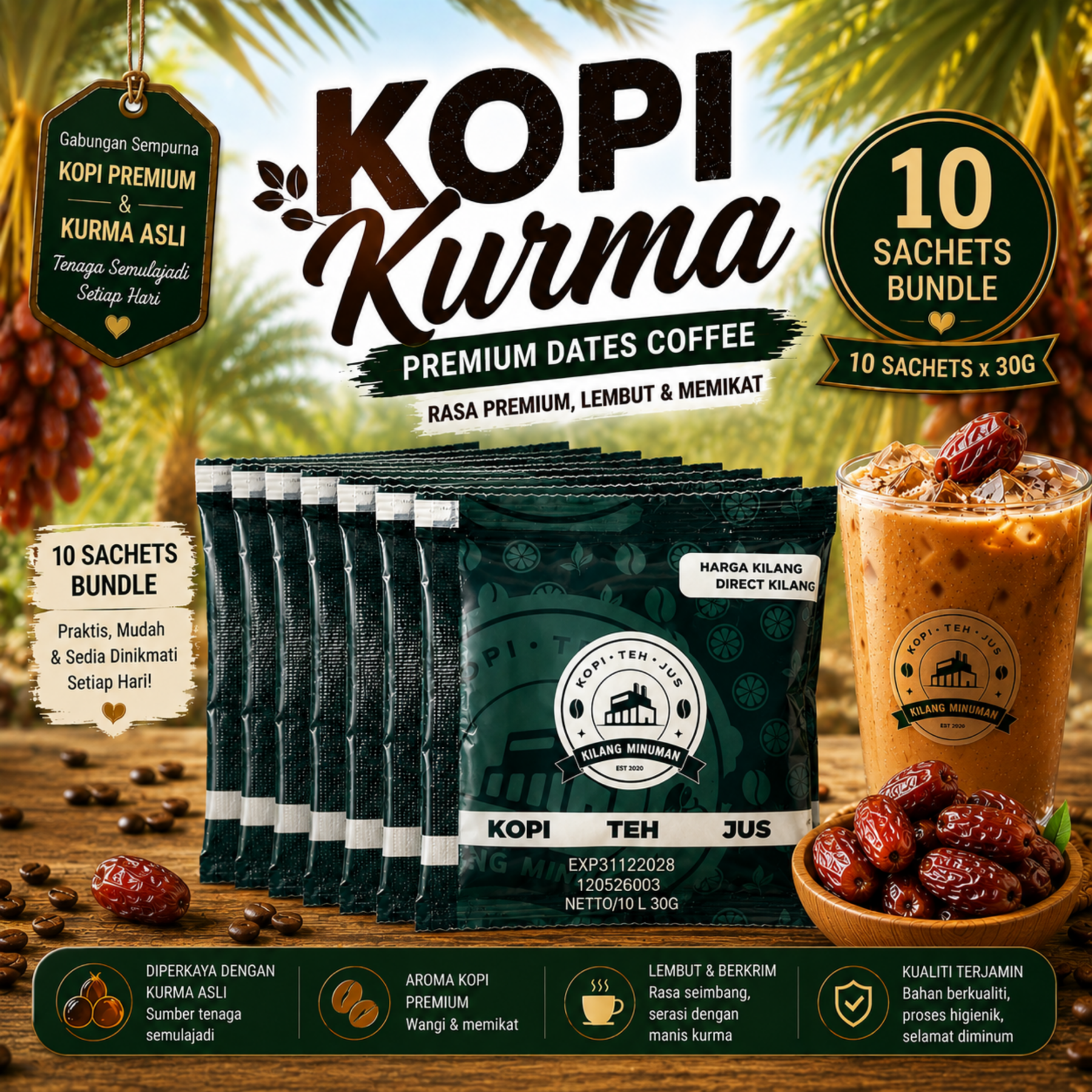 30g KOPI KURMA - 10 SACHET BUNDLE