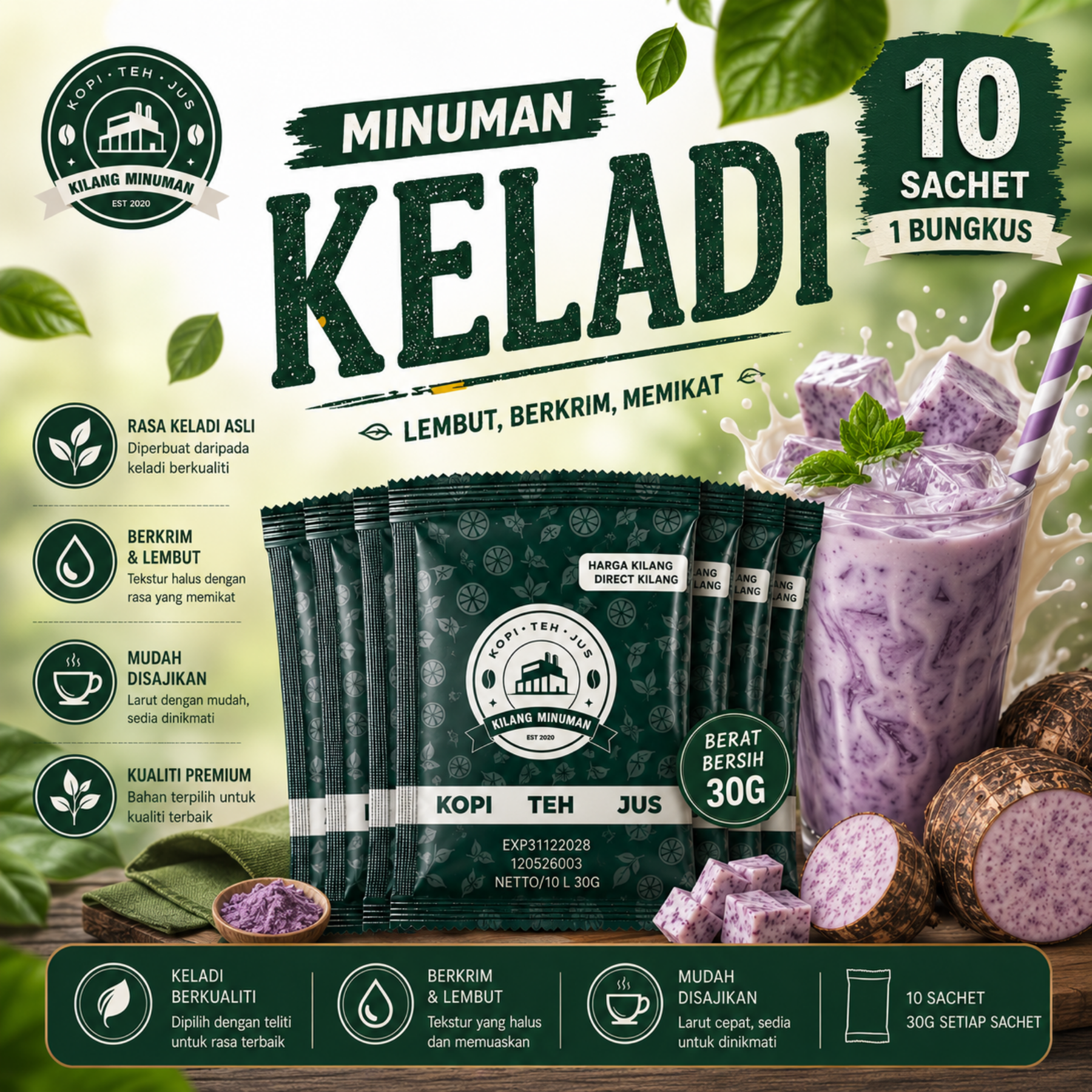 30g KELADI - 10 SACHET BUNDLE