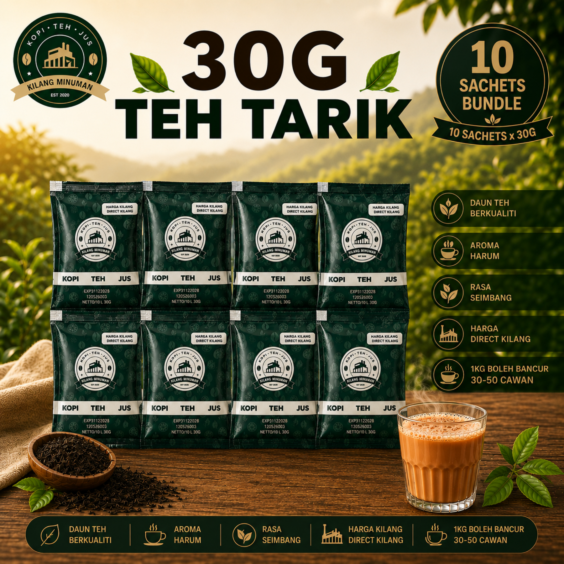 30g TEH TARIK - 10 SACHET BUNDLE