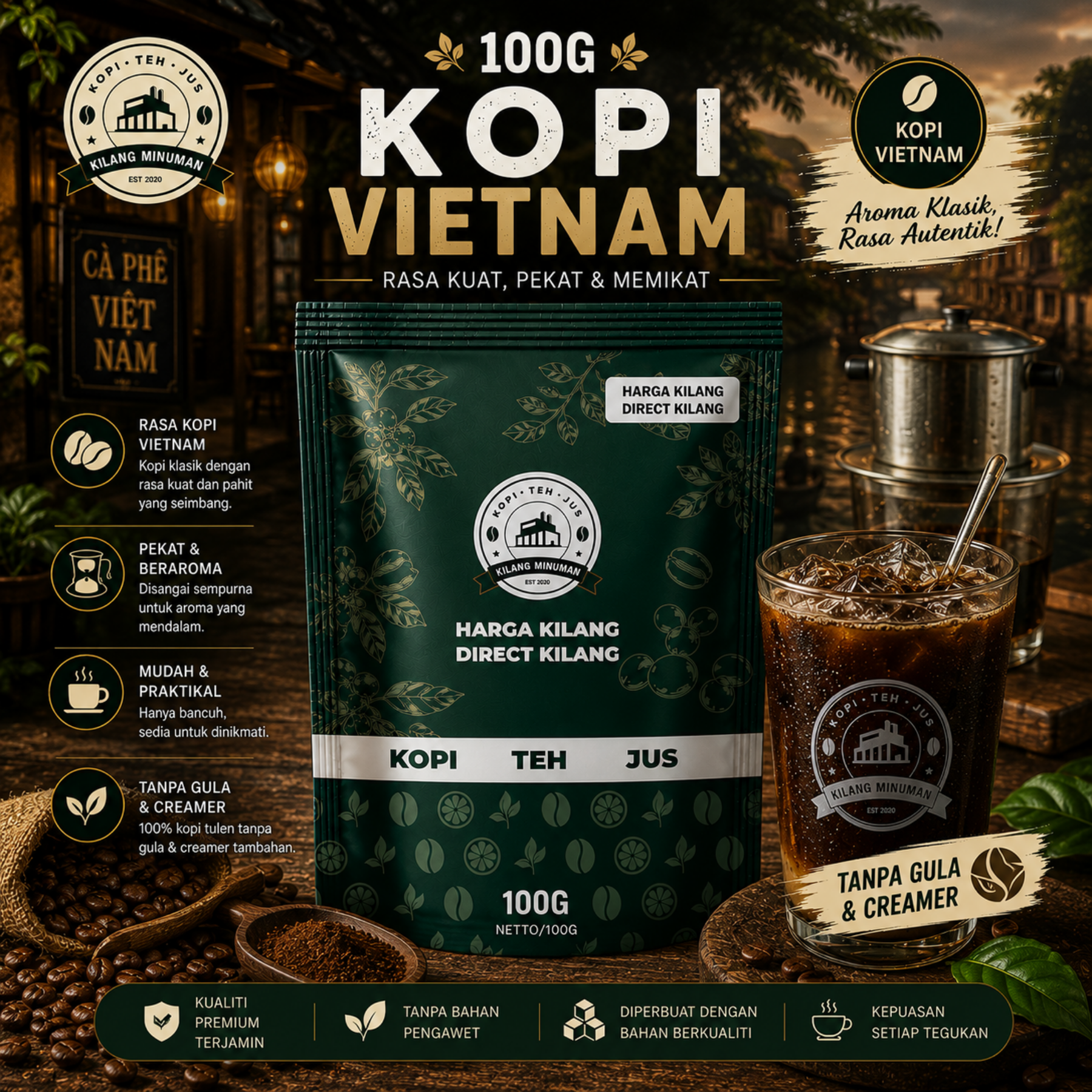 100g KOPI VIETNAM (PURE COFFEE)
