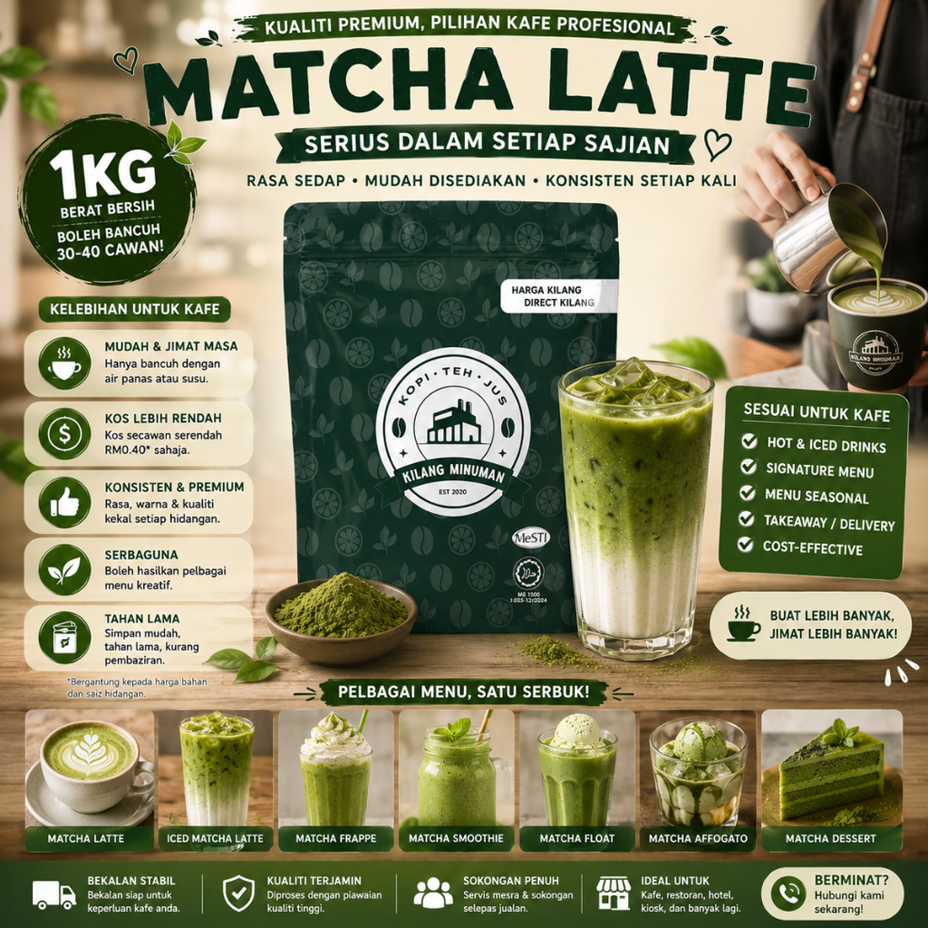 1KG MATCHA LATTE (PREMIUM JAPANESE)