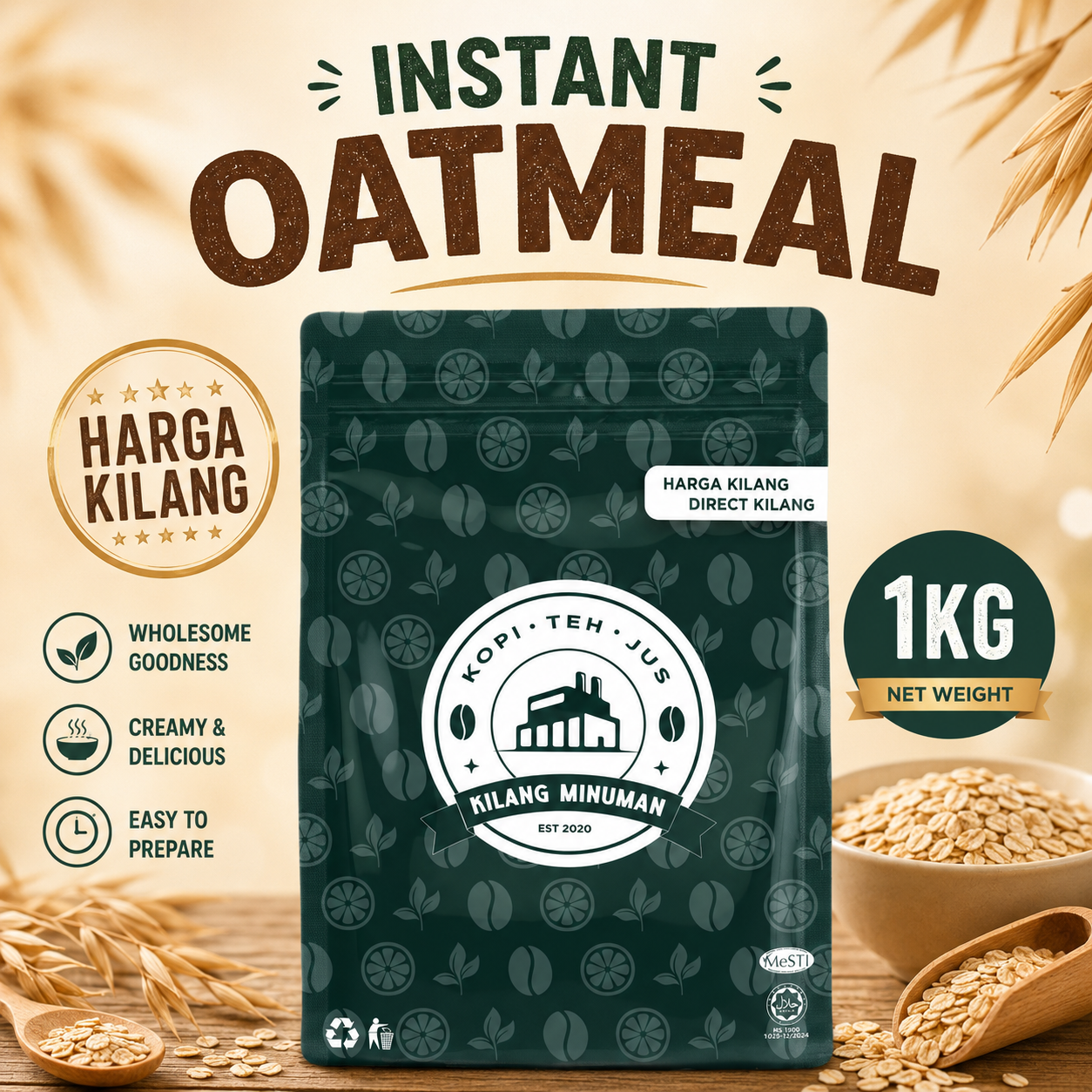 1KG INSTANT OATMEAL (CEREALS)