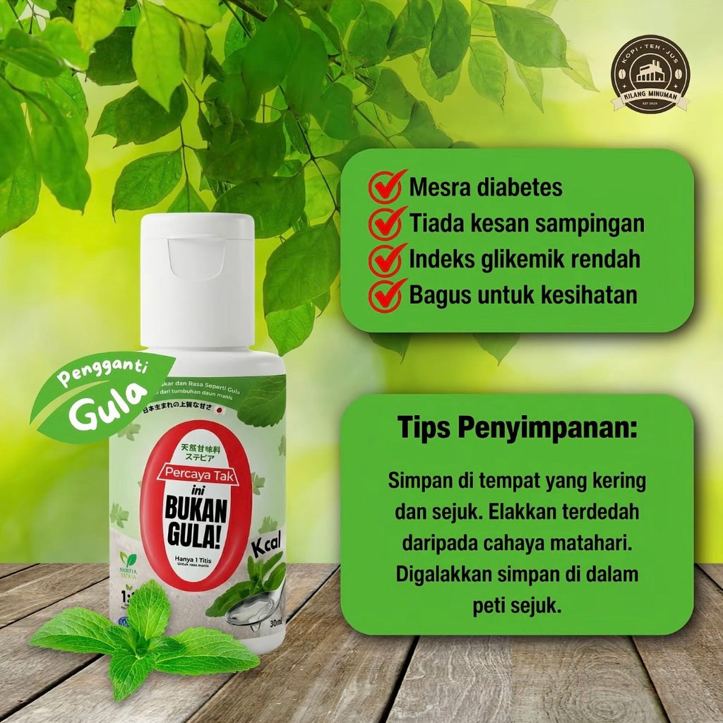 30ML STEVIA DROP BUKAN GULA ZERO SUGAR FROM JAPAN HARGA KILANG