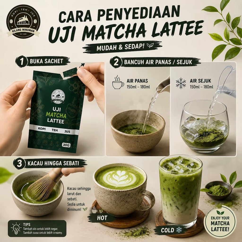 30g UJI MATCHA LATTE - 10 SACHET BUNDLE [PREMIUM JAPANESE]