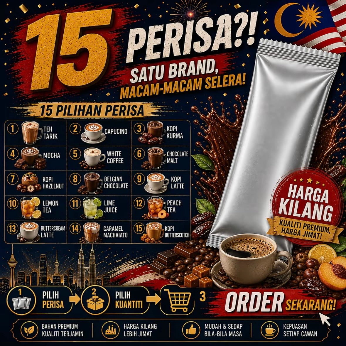 [ALA CARTE SACHET 30g] PELBAGAI PERISA SERBUK MINUMAN